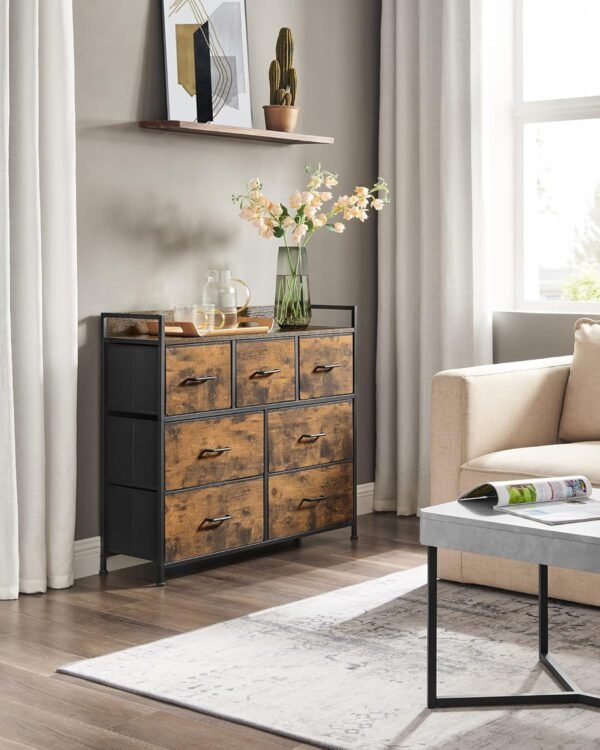 SONGMICS Chest of Drawers, Bedroom Cabinet, 7 Fabric Drawers with Handles, Metal Frame - Bild 8