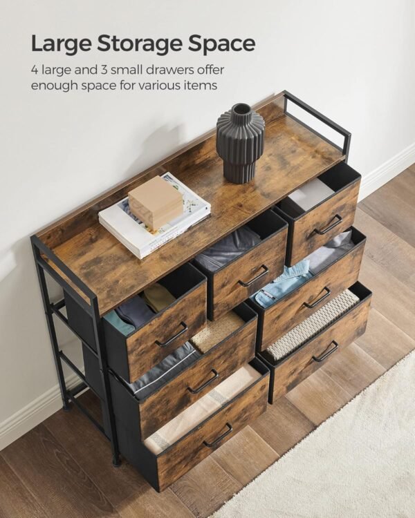 SONGMICS Chest of Drawers, Bedroom Cabinet, 7 Fabric Drawers with Handles, Metal Frame - Bild 4