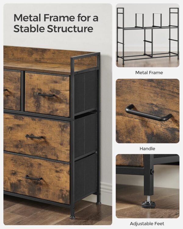 SONGMICS Chest of Drawers, Bedroom Cabinet, 7 Fabric Drawers with Handles, Metal Frame - Bild 7
